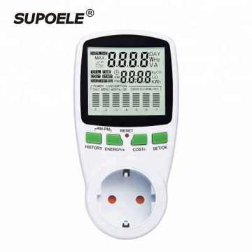 SUPOELE 220V Digital Wattmeter - Energy Meter & Electricity Cost Monitor