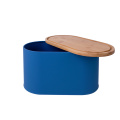 Over Bamboo Lid Bread Bin with Handles