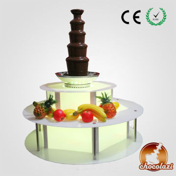 CHOCOLAZI ANT-8145L Auger 3 tiers Led Desk for commercial chocolate fountain Plastic Chocolate Fountain Led Base