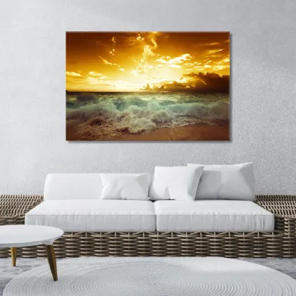Wholesale Modern Home Decor: Sunset Dusk Seascape Acrylic UV Print Paintings