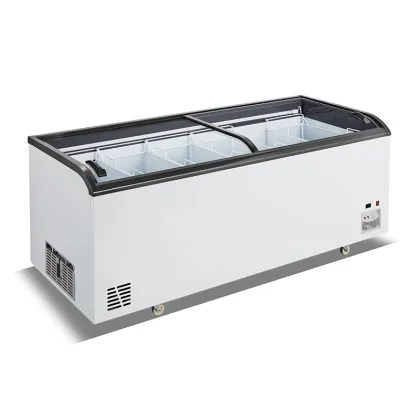 Supermarket Island Horizontal Freezer Showcase AHT Glass