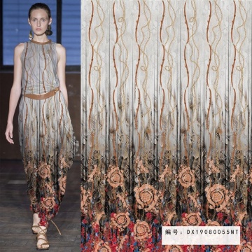 Snake Design Digital Print Polyester Imitation Linen Fabric