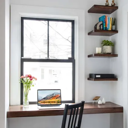 Customizable Black Double Glazed Aluminium Sash Double-Hung Soundproof Anti-Theft Windows