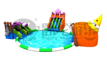 Large aqua fun inflatable water slides for sale