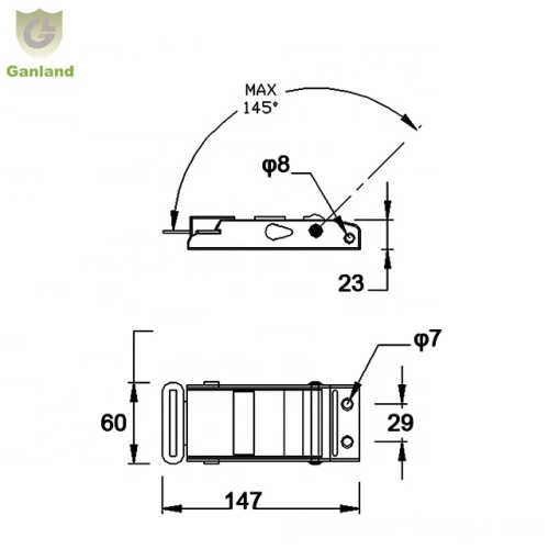 GL-15222S Stainless Steel Pull Release Over Center Buckle for Truck Tautliner