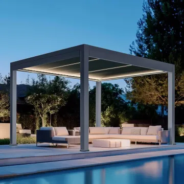 Uplion 3x3m Luxurious Aluminum Alloy Electric Retractable Pergola with Insulated Roof
