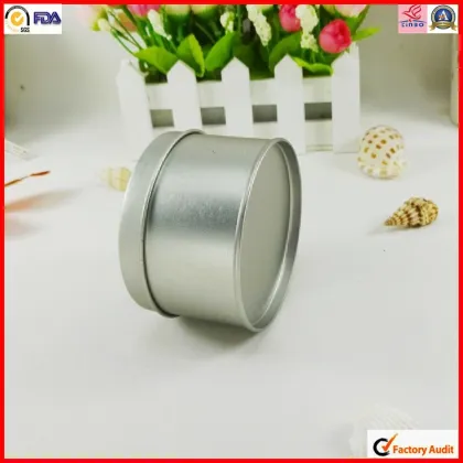 food pack silver round window metal box