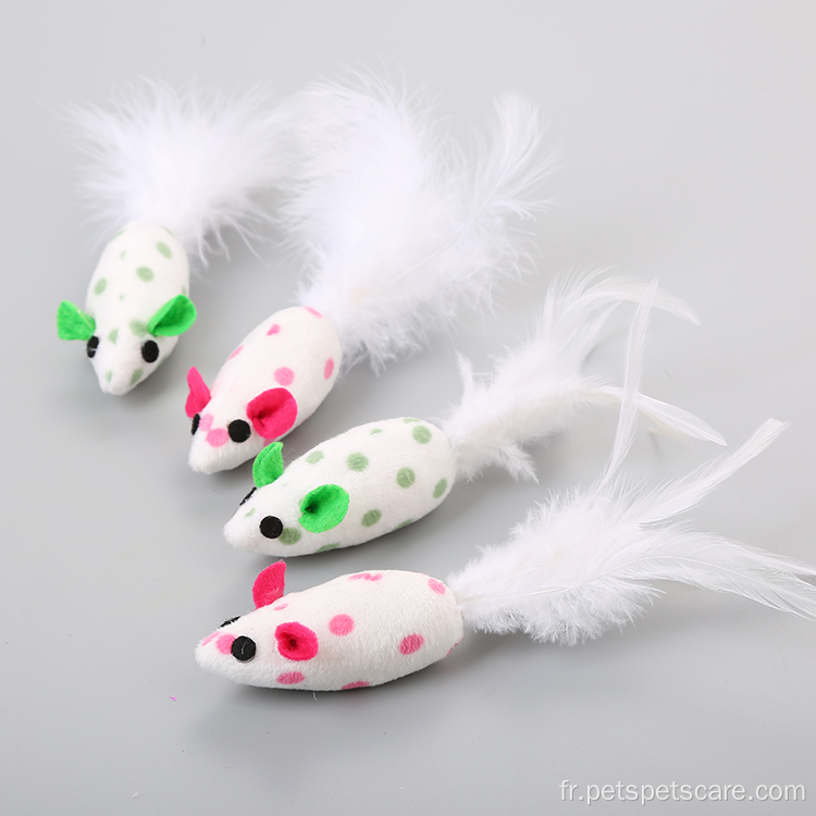 jouet de chaton de souris en peluche couleur de bonbons jouet pour animaux de compagnie