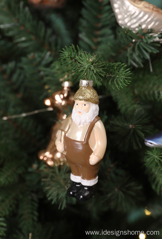 Christmas Ornaments Santa Christmas W/Gifts Glass Blown