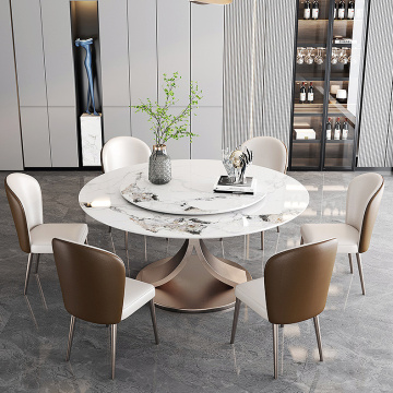 Table à manger moderne en acier inoxydable de luxe