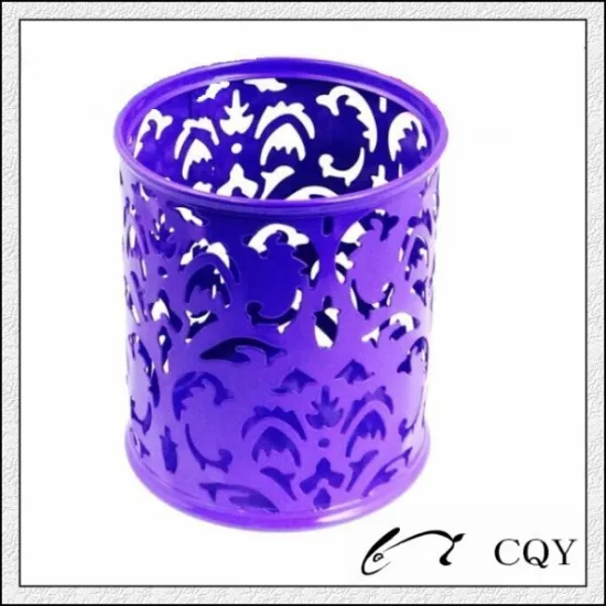 metal wire pen cup with engraving