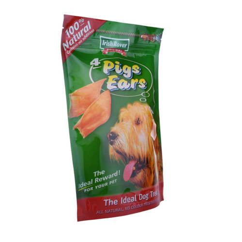 Venta caliente Snack para perros reciclable comida para mascotas de soporte de soporte con cremallera bolsas de empaque impresas