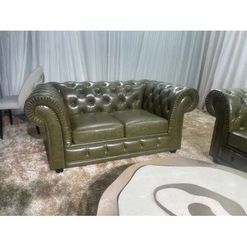 Genuine leather couch Chesterfield Luxury living room sofa