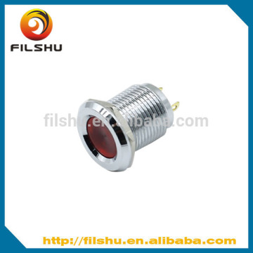 CE ROHS 12mm latching flat led 24V push button switch pilot lamp