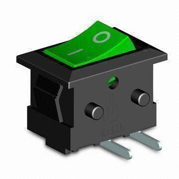 2-pin Rocker Switch with 250V DC, 0.5A Rating, 10,000 Cycles Mechanical Lifespan
