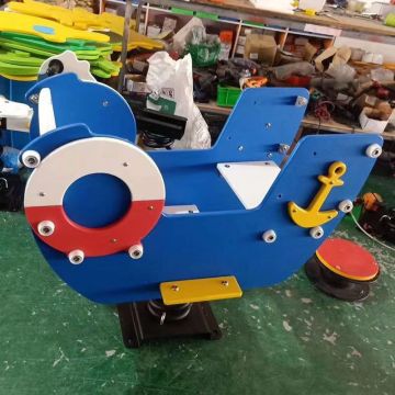 Custom Wooden Rocking Horse for Kindergarten Outdoor Play
