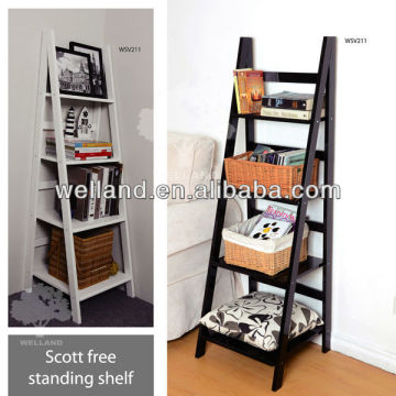 Free standing wooden bookshelves