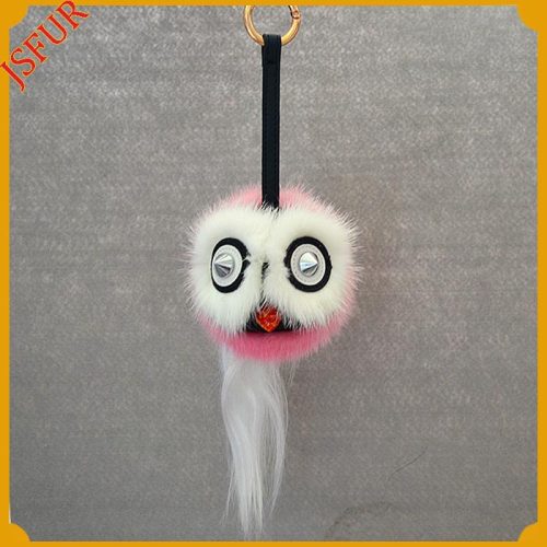 Hot sale monster face mink fur keychain for bag charm fashion accessory for bag