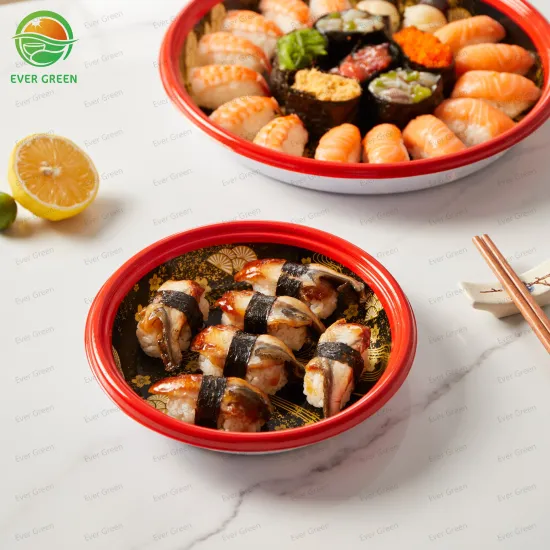 Plastic Disposable Sushi Plate Sashimi Takeaway Food Bowl