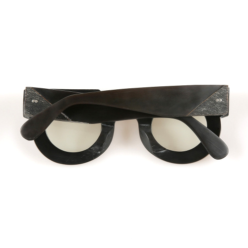 Frosted Matte Black Buffalo Horn Eyeglasses Frame