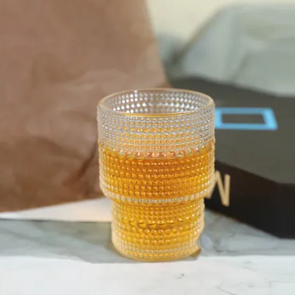 Vintage American Retro Begonia Flower Glass for Drinks