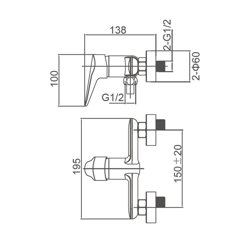 single lever shower valves