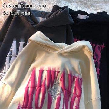 Wholesale Plus Size 3D Printing Custom Logo Cotton Sweatshirts for Men and Unisex Hoodies