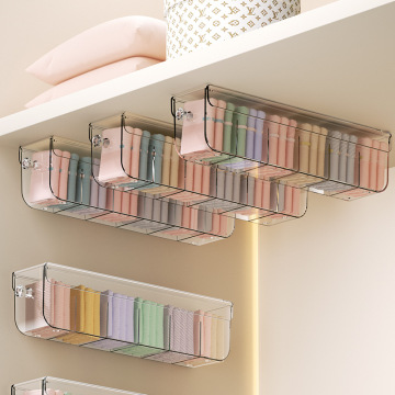 Transparent Acrylic Drawer Organizer - Classic Rectangle Design for Underwear, Panties, Clothes, and Socks Storage with 6 Intervals