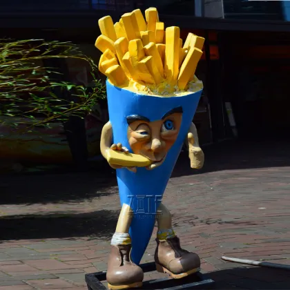 Decoration cartoon resin fiberglass french fries statue