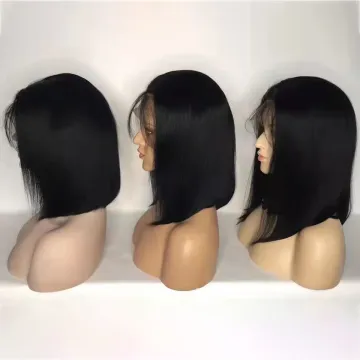 Wholesale 13x6 13x4 Lace Frontal Bob Wig ,Pre plucked Brazilian Human Hair Lace Front Colored Bob Wigs ,10A Bob Wig with Bangs