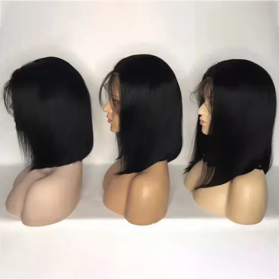 Wholesale 13x6 13x4 Lace Frontal Bob Wig ,Pre plucked Brazilian Human Hair Lace Front Colored Bob Wigs ,10A Bob Wig with Bangs