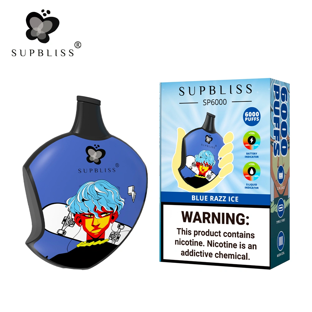 Supbliss sp 6kpuffs kertakäyttöinen vape kuuma myynti vape