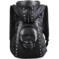 3D stéréo crâne sac à dos rivet punk sac à dos noir metal