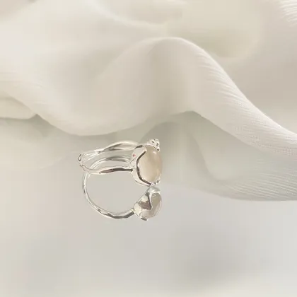 Charming Fashion Factory Wholesale S925 Sterling Silver White Chalcedony Ring Jewelry Set 2023