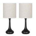 Bedroom Table Lamp with Linen Lampshade 2-Piece Set