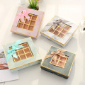 Clear Window Chocolate Paper Box with Gold Inlay