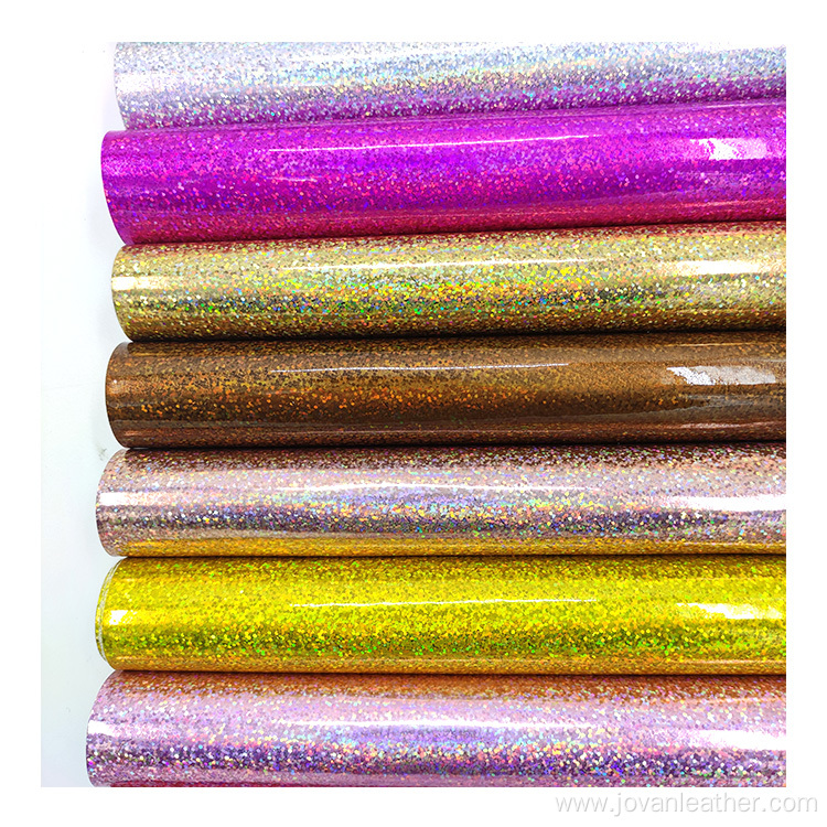 PVC film custom fasion glitter faux PU leather