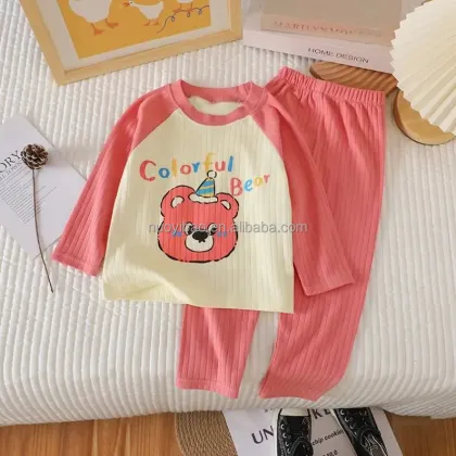 Cute Cartoon Baby Pajamas with Long Sleeves for Kids
