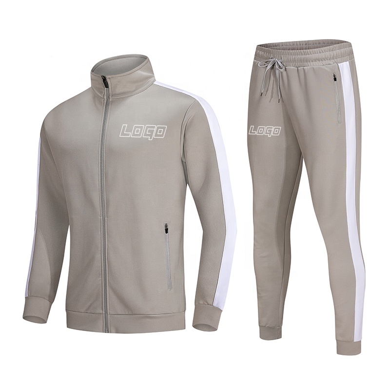 New Stylish Plain Polyester Sweatsuit Tracksuit With Stripe