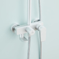 Exposed Pipe White Shower Set for Bathroom