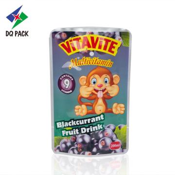 Stand up perforated pouch with hole for drink