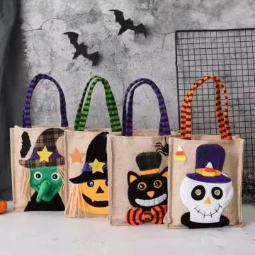 Personalized Halloween Linen Tote Bag
