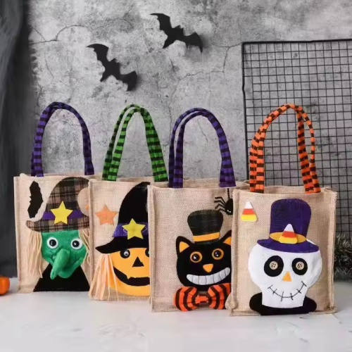 Personalized Halloween Linen Tote Bag