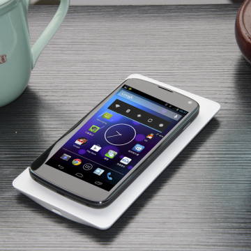 Qi Wireless Charger for All Smart Phones (White Leather)