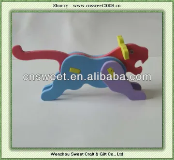 3D tiger shaped EVA handmade assemble Toy for kids