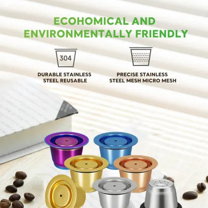 Stainless Steel Reusable Espresso Capsules Compatible with Nespresso Machines