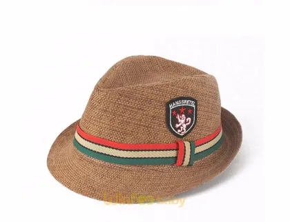 summer outdoor baby cheap panama hats kids boy short brim fedora hat
