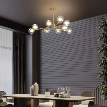 Nordic Art Clear Glass Ball Pendant Chandelier Light