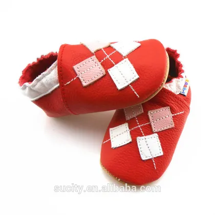 soft sole new born baby leather shoes imported from china