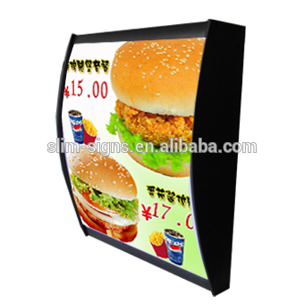 Hot sale Fast food restaurant acrylic illuminated led menu board